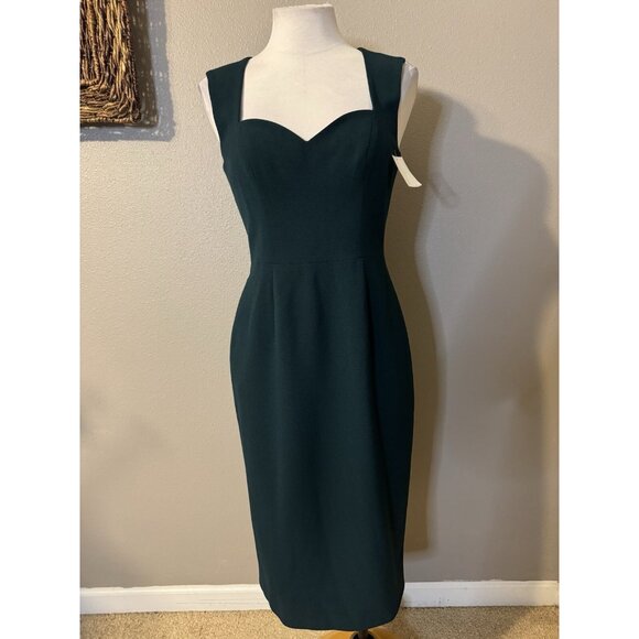 Dress The Population Elle Dress M Medium Pine Green Sleeveless Stretch NWT - Picture 7 of 14